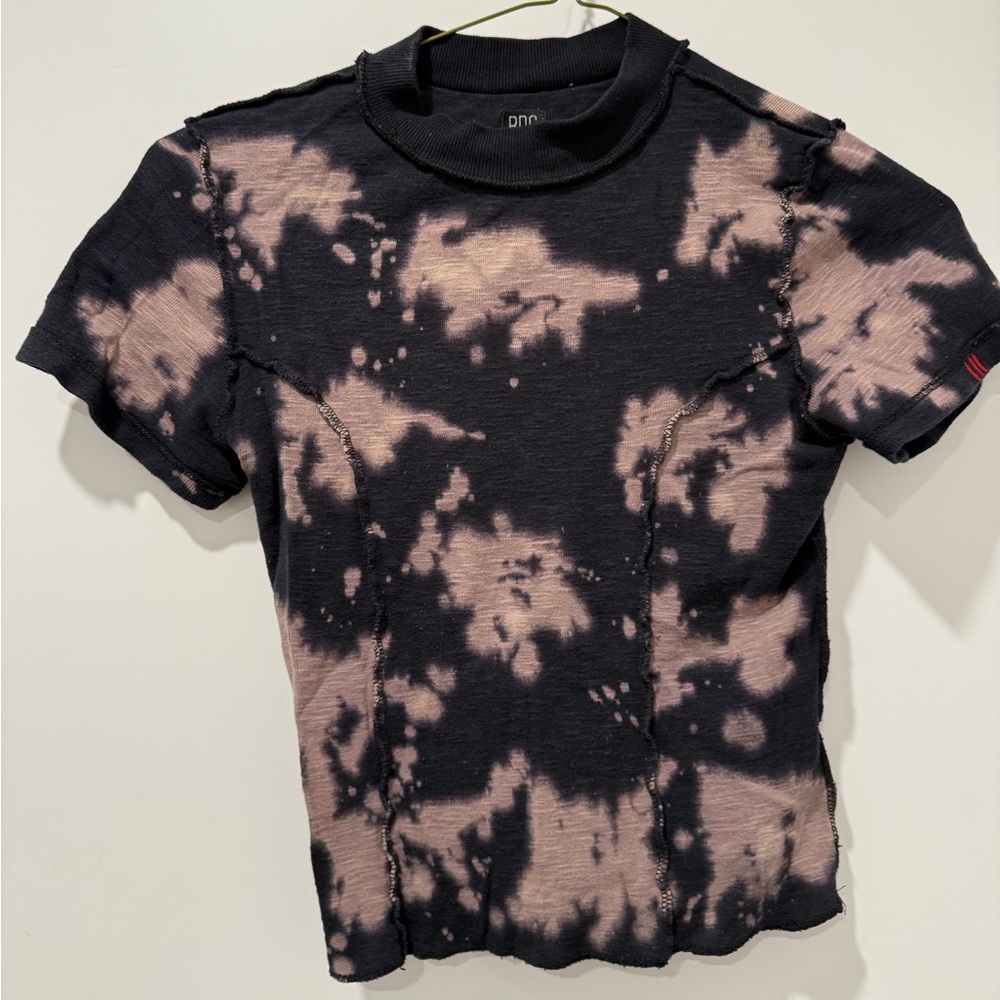 Black and Tan Tie-Dye Crop Top